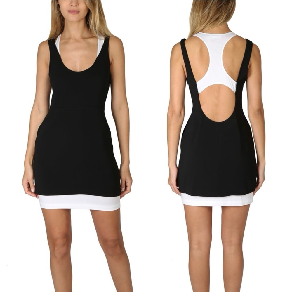 A.L.C. Black/White Baez Racerback Colorblock Contrast Mini Dress Size 6